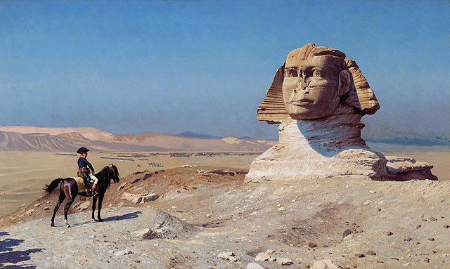 Jean-Léon Gérôme voor de sfinx in Egypte