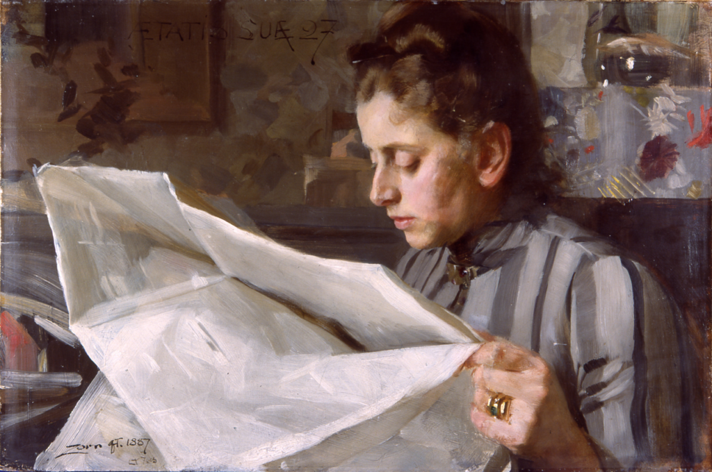 Anders Zorn, Portret van Emma Lamm, de echtgenote van Anders Zorn, 1887