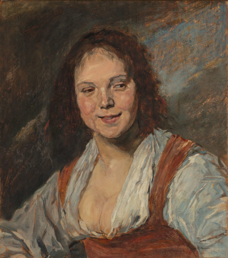 Max Liebermann, kopie naar Frans Hals, Het zigeurnermeisje (La Bohémienne), ca. 1873, olieverf op paneel, 53 x 47 cm, Particuliere collectie