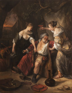 Schilderij van Jan Steen met de voorstelling: Lot en zijn dochters. Dit schilderij wordt uitgebreid besproken in de rondleidingen van Artetcetera over de tentoonstelling in het Mauritshuis